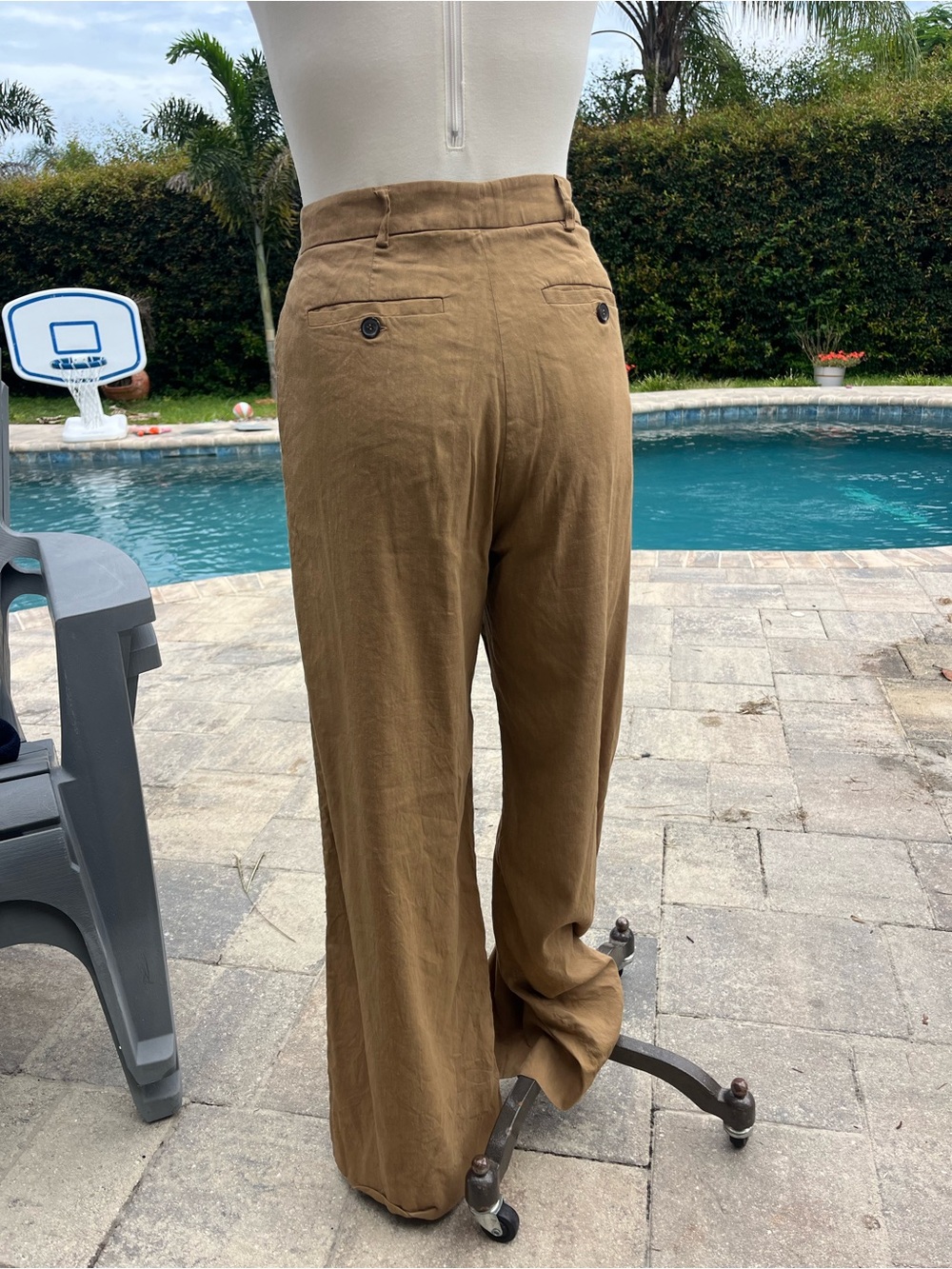 Piazza Sempione Brown Wide Leg Trousers IT 46 US 10 Made in Italy - Picture 2 of 12